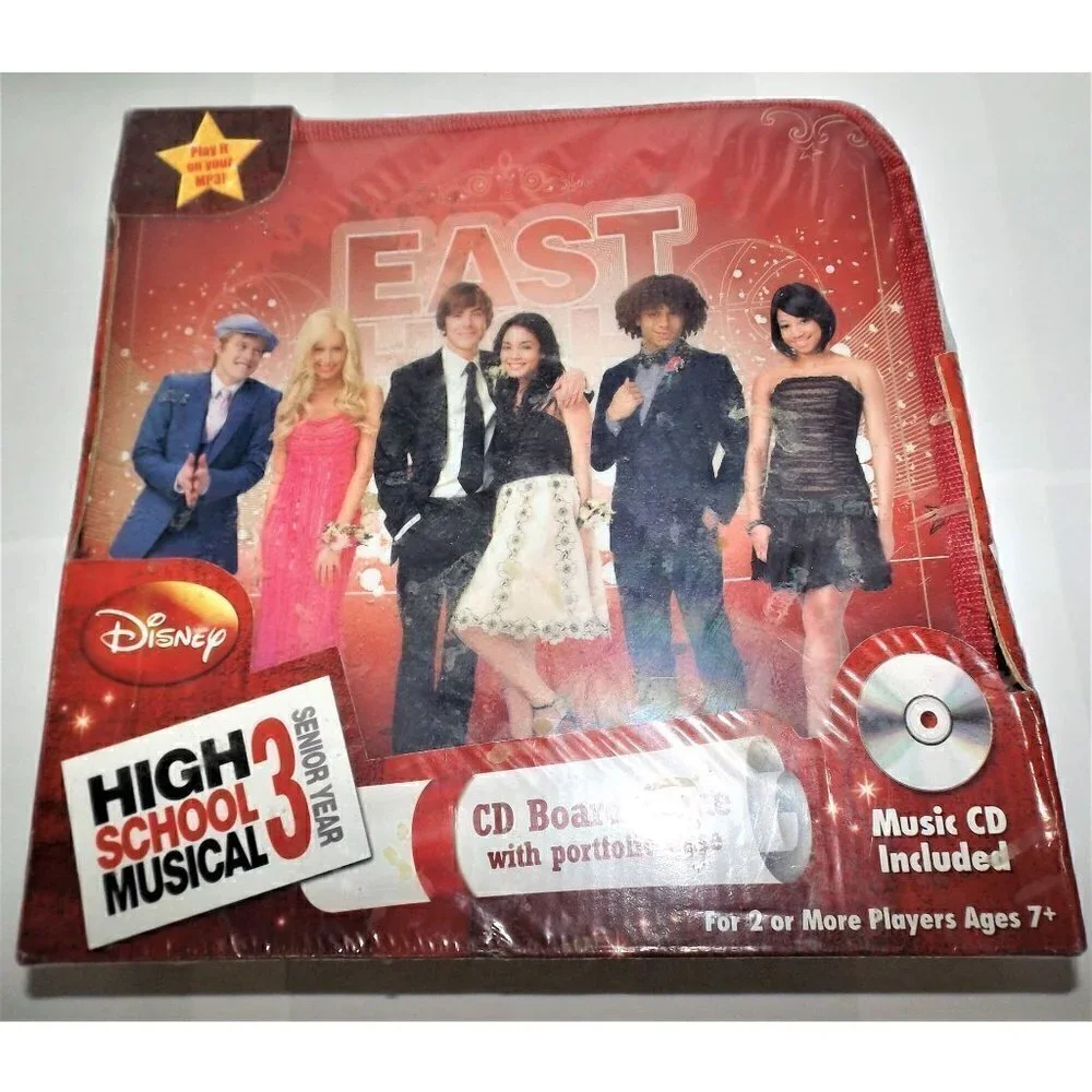 Disney High School Musical 3 Senior Year CD Board Game w/portfolio case music CD